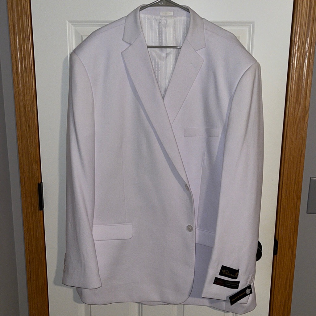 Falcone White Suit Jacket Mens Sz 56l Nwt